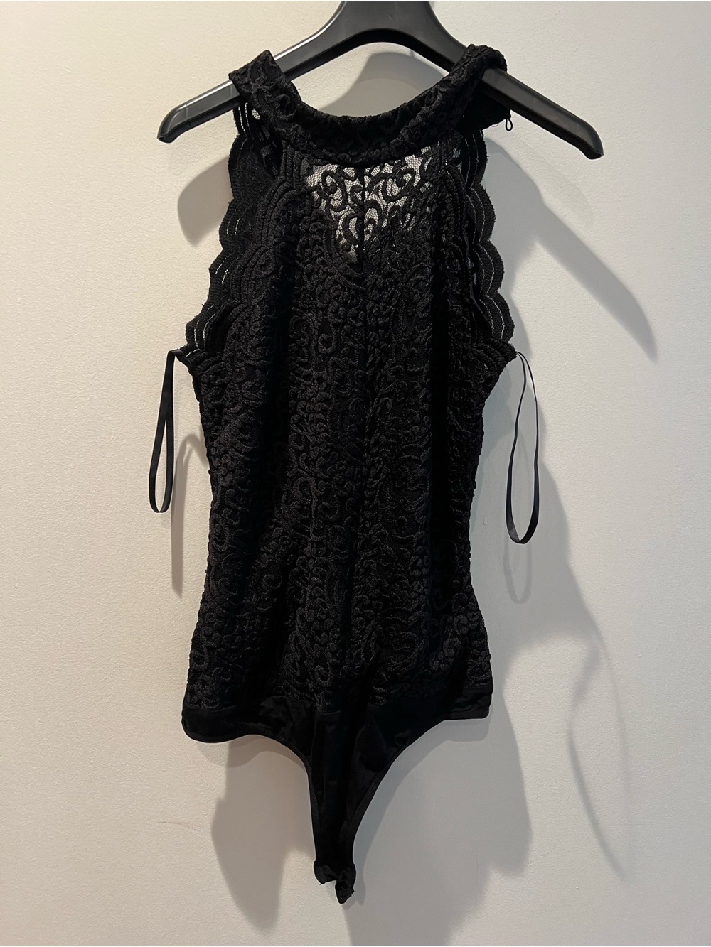 Bebe black turtleneck lace bodysuit stretchy S - Picture 3 of 12